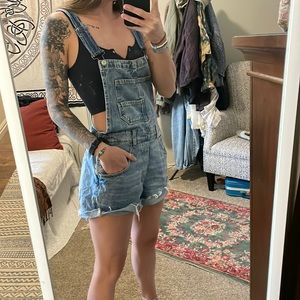 free people short overalls
